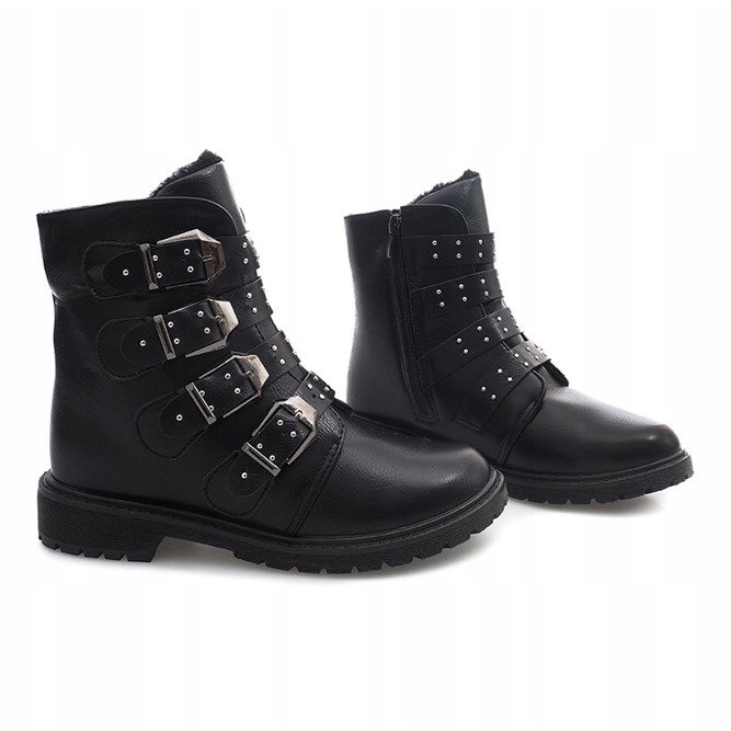 Warme extravagante Stiefel TL0132-1 Schwarz 2
