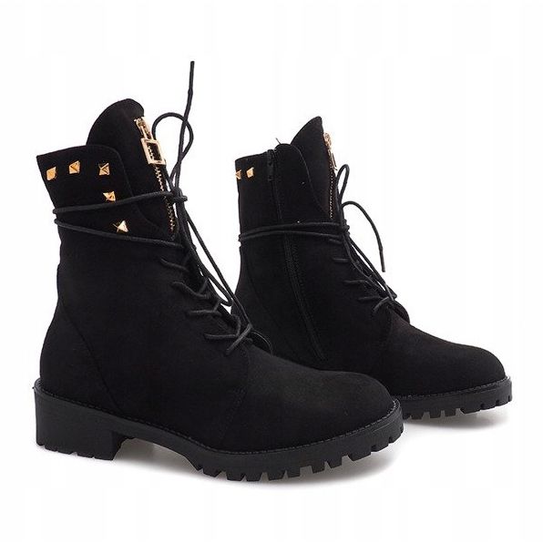 Wildleder verzierte Trapper H99-17 Schwarz 1