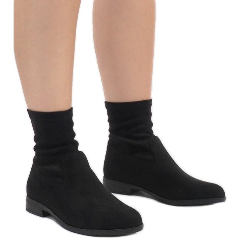 Wildleder Booties Jodhpur XQ99 Schwarz 2