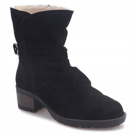Wildlederstiefel mit Fell 1226-PA Schwarz 1