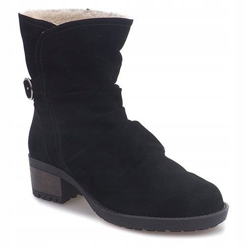 Wildlederstiefel mit Fell 1226-PA Schwarz 1