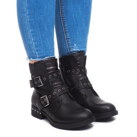 Warme Stiefel mit Schnalle M170 Schwarz 2