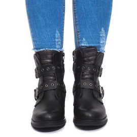 Warme Stiefel mit Schnalle M170 Schwarz 1