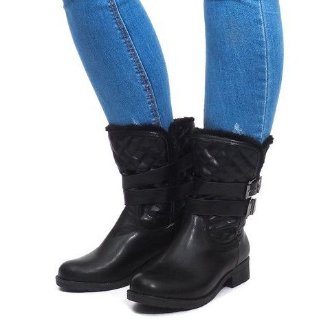 Warme Stiefel mit Schnalle 5673-1 Schwarz 1