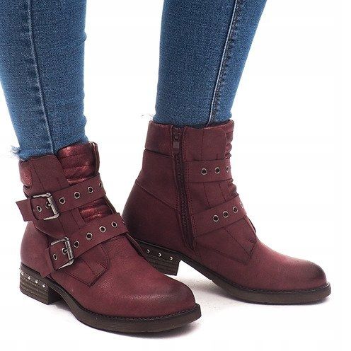 Warme Stiefel mit Schnalle M170 Winny rot 1