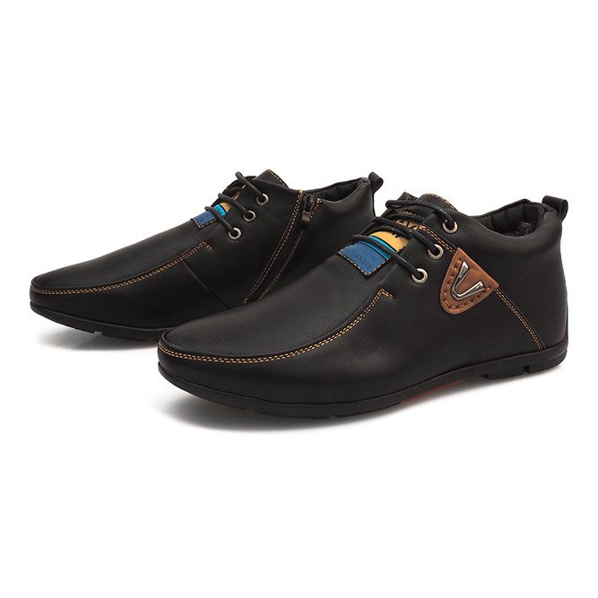 Hohe Warme Stiefel Gebunden WF622-3 Schwarz 2