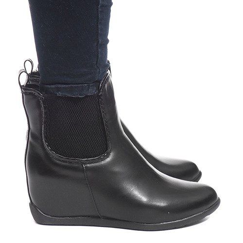 Warme Stiefel auf Keil H9203 Schwarz 1