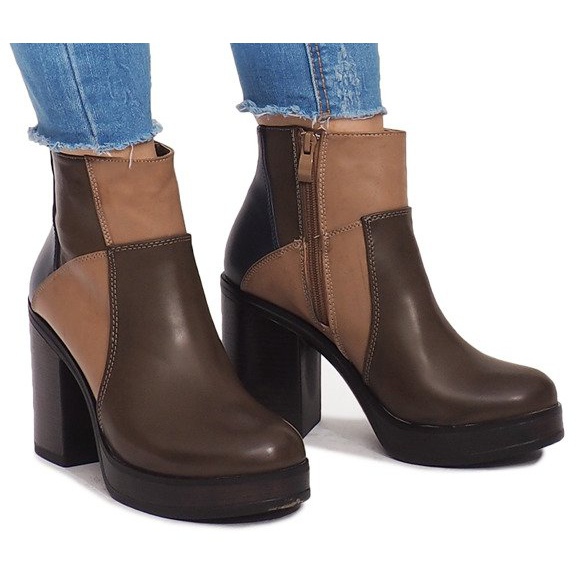 Stiefel an der Ferse mit Gummizug YBS280 Khaki mehrfarbig grün 2