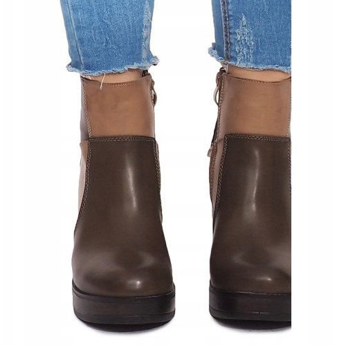 Stiefel an der Ferse mit Gummizug YBS280 Khaki mehrfarbig grün 1