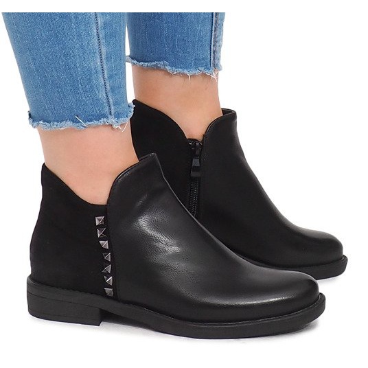 Stiefel mit Reißverschluss WW070A Schwarz 1