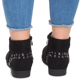 Wildlederstiefel mit Nieten 30696 Schwarz 2