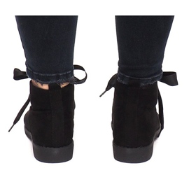 Wildleder Booties und Schleifen C-15 Schwarz 1