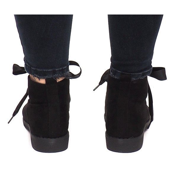 Wildleder Booties und Schleifen C-15 Schwarz 1
