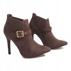 Stiefel mit hohem Absatz Wildleder PK097 Khaki mehrfarbig grün 1