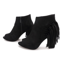 Open Toe Boots On A Post 1526-1 Schwarz 4
