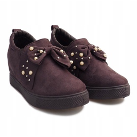 Graue Sneakers mit Keilabsatz 6186 braun 1