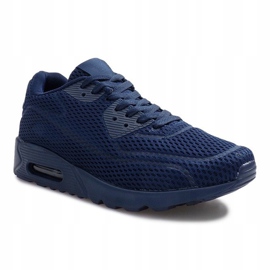 Marineblaue Mesh-Sportschuhe 1