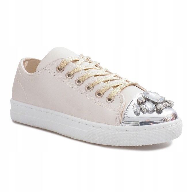 Sneakers mit Diamantenverzierung in Rosa 1