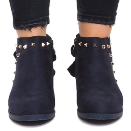 Wildlederstiefel mit Reißverschluss LL-168 Marineblau 1