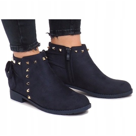 Wildlederstiefel mit Reißverschluss LL-168 Marineblau 2