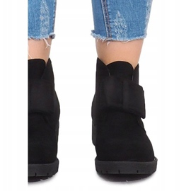 Wildleder Booties und Schleifen FA162 Schwarz 1