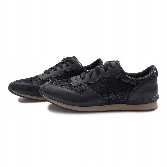 Schwarze Sneakers mit Spitze Lou 1