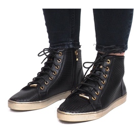 Schwarze Maud Sneakers mit Lochmuster 1