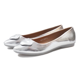 Silberne Ballerinas mit Mund Mund grau 2