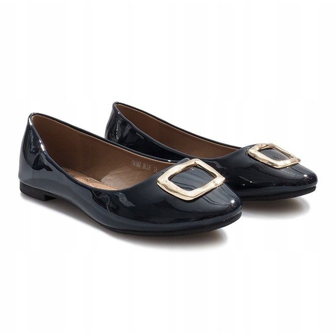 Marineblaue Ballerinas mit Fama-Schnalle navy blau 1
