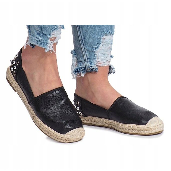Schwarze Espadrilles mit Dolita-Nieten 1