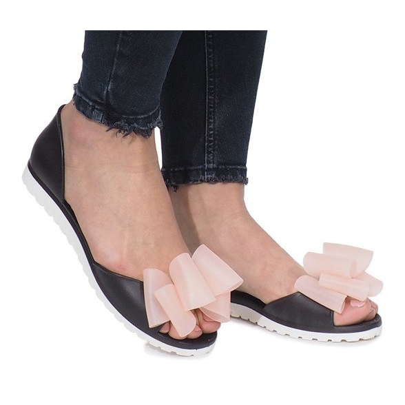 Meliski Flower City schwarze Sandalen 1