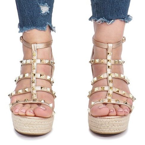 Champagner Keilsandalen Mood Espadrilles golden 1