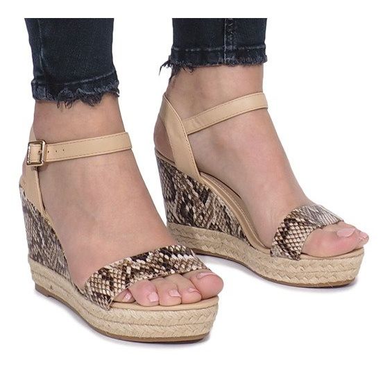 Beige Keilsandalen Busy Espadrilles 1