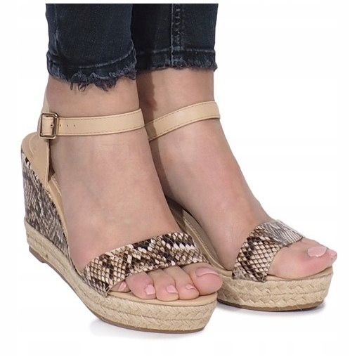 Beige Keilsandalen Busy Espadrilles 2