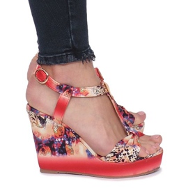 Red Wilde Flowers Keilsandalen rot 1