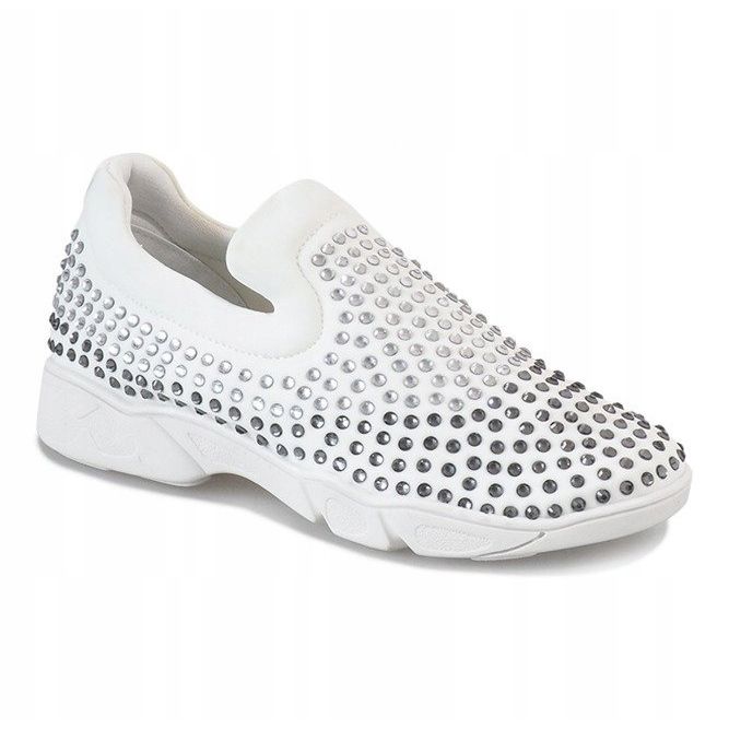 Weiße diamantbesetzte Spot-Schuhe JT12-41 1