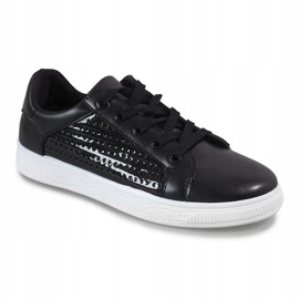 Schwarze Sneakers mit Lochmuster 6738-Y 1