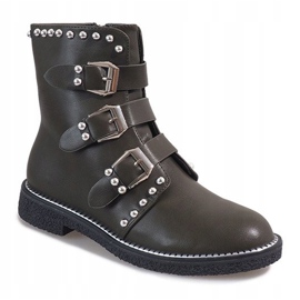 Grüne Stiefel mit Nieten WD-713 mehrfarbig 1