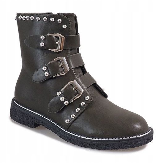 Grüne Stiefel mit Nieten WD-713 mehrfarbig 1