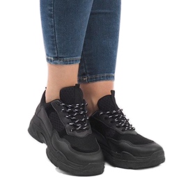 Schwarze modische Sportschuhe 1801 1