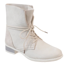 Beige Wildlederstiefel 1606-53 1