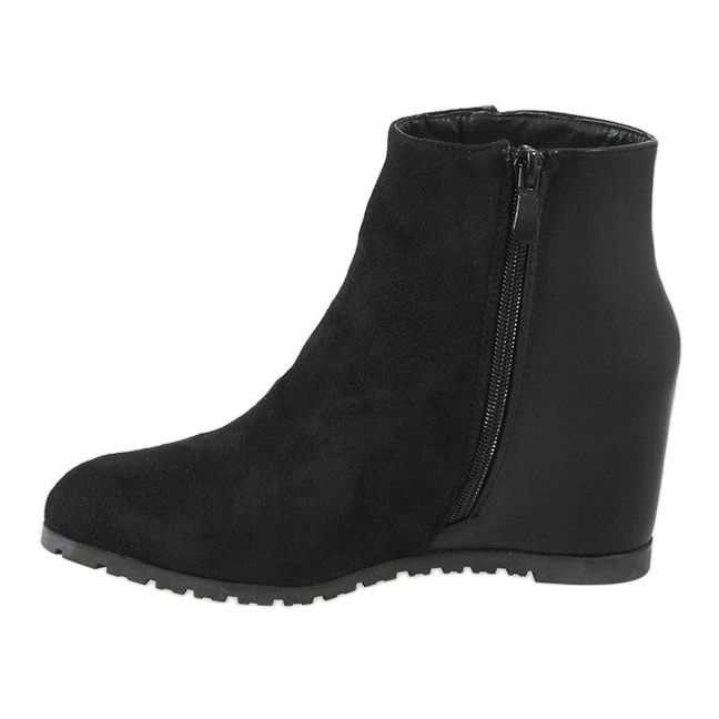 Schwarze Wildleder Stiefeletten Boho JKD-39 1