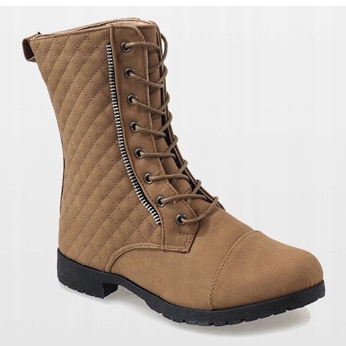 Beige Steppstiefel B01 1