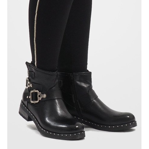 SDS Schwarze Wickelstiefel 7313-PA 1