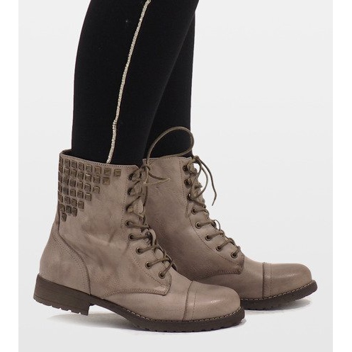 SDS Khakifarbene Schnürstiefelette S170 grün 1