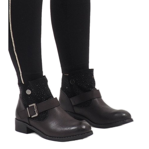 Marquiiz Schwarze verzierte Stiefel BY95 1