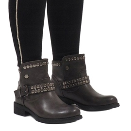 Marquiiz Grau verzierte Stiefel HUQ-008 1