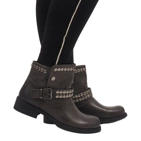 Marquiiz Grau verzierte Stiefel HUQ-008 2