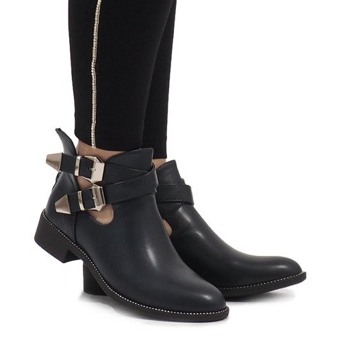 Ideal Shoes Marineblaue offene Stiefel Y8157 1