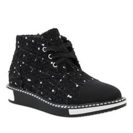 Schwarze TS1811 Schnürstiefel 1